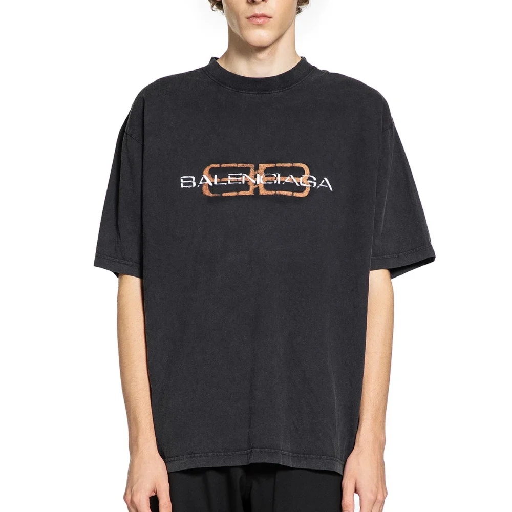 Balenciaga – טי־שירט אוברסייז שחורה - Hover