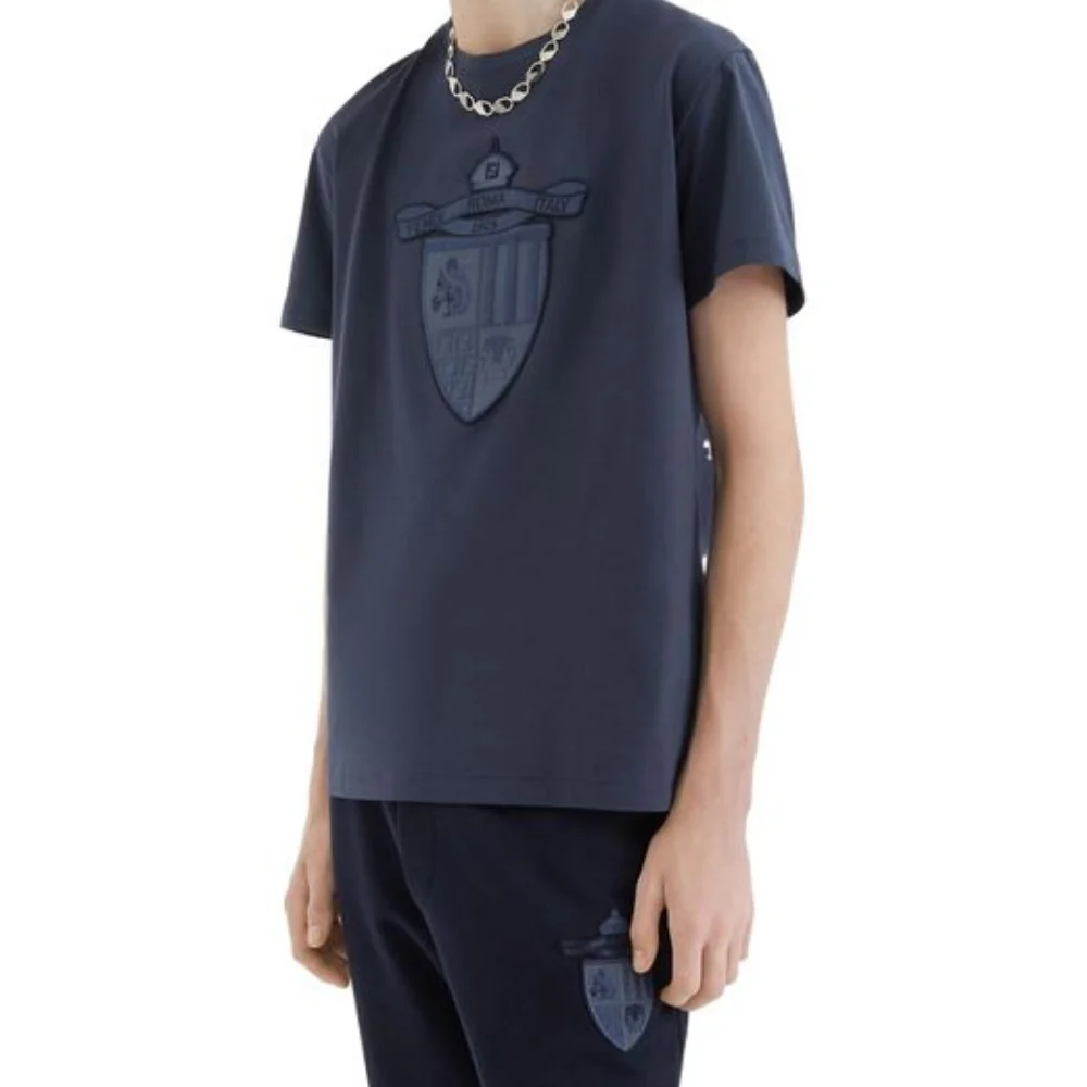 Fendi – טי־שירט כחול Roma Crest - Hover
