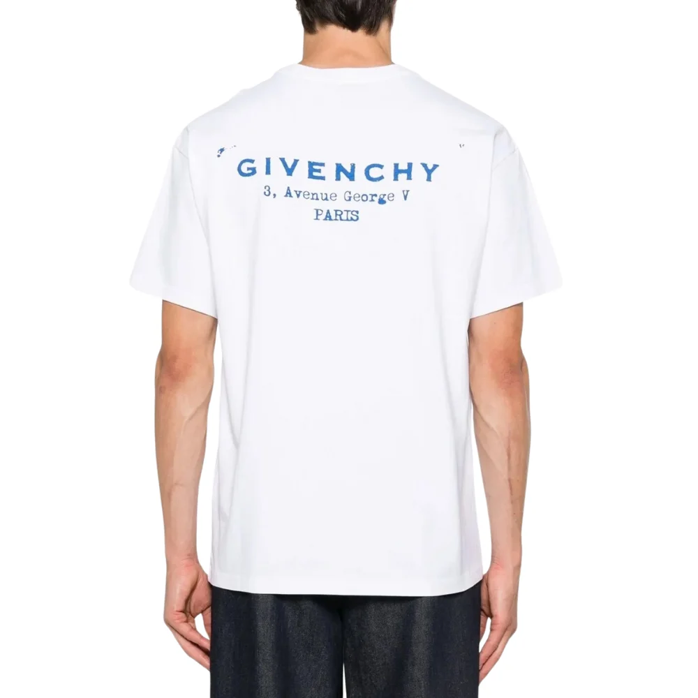 Givenchy – טי־שירט לבנה עם הדפס גב - Hover