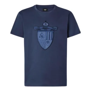 Fendi – טי־שירט כחול Roma Crest